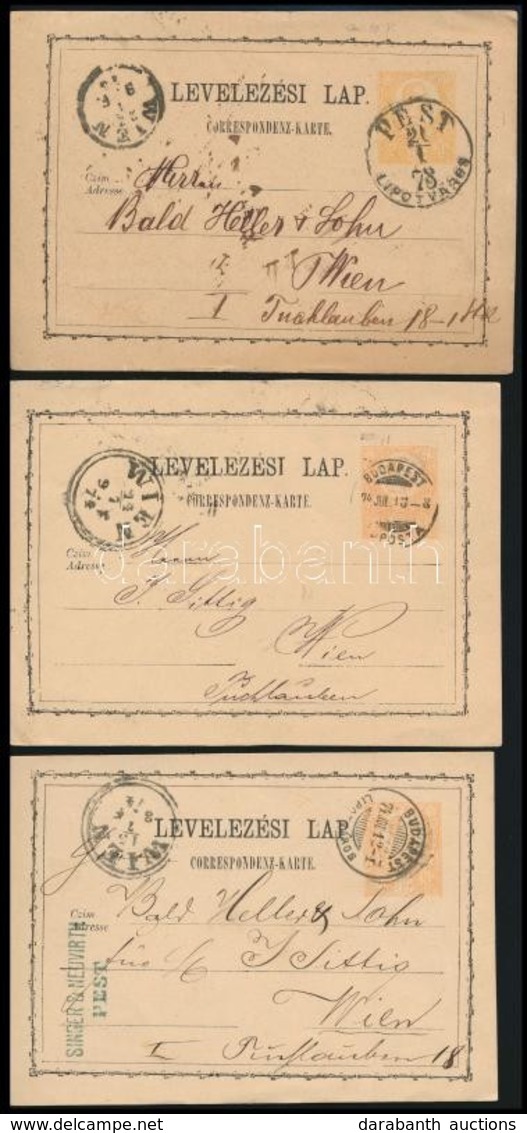1873-1874 3 Db Díjjegyes Levelez?lap - Sonstige & Ohne Zuordnung