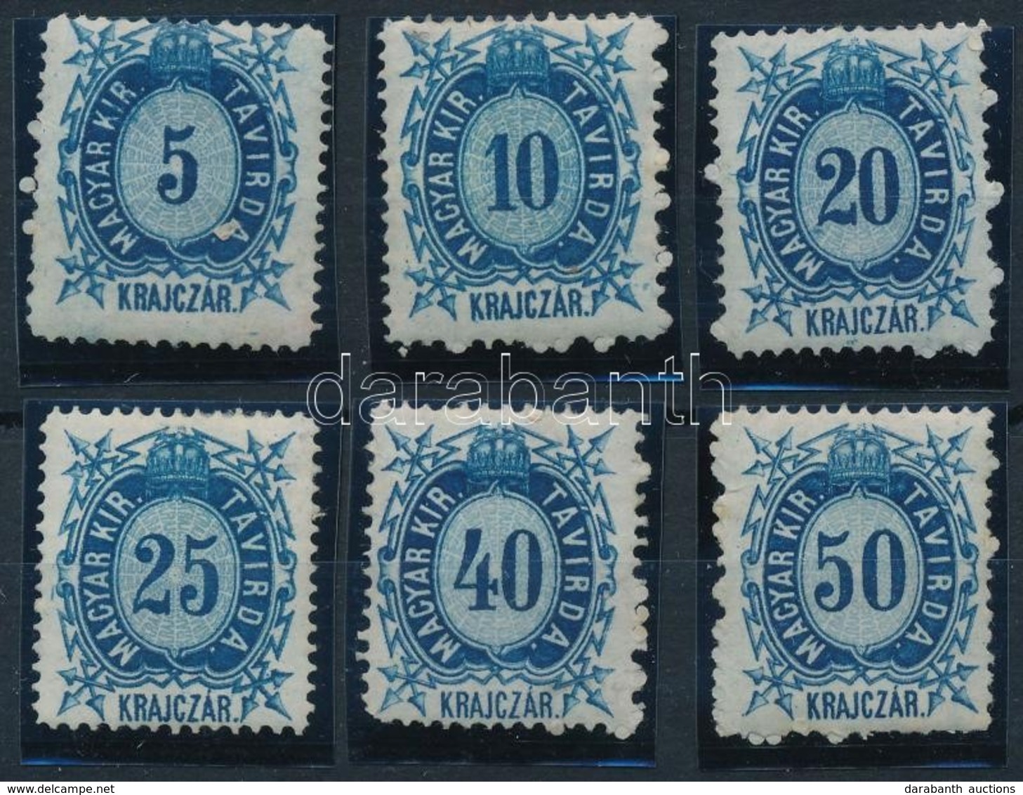 * 1874 Távirda Réznyomat 5kr - 50kr 6 érték - Sonstige & Ohne Zuordnung