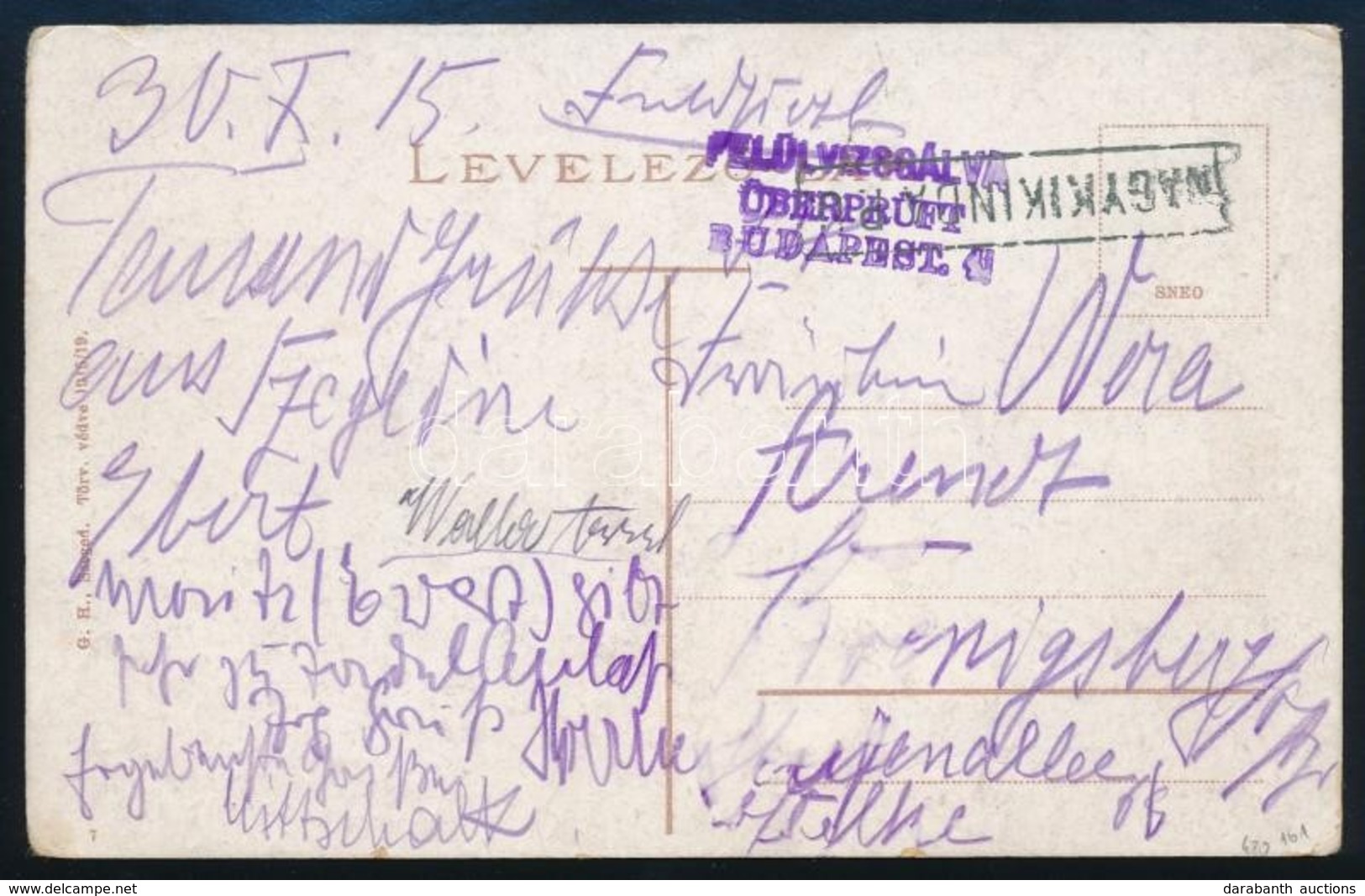 1915 Képeslap ,,NAGYKIKINDA' Pályaudvar Bélyegz?vel - Andere & Zonder Classificatie
