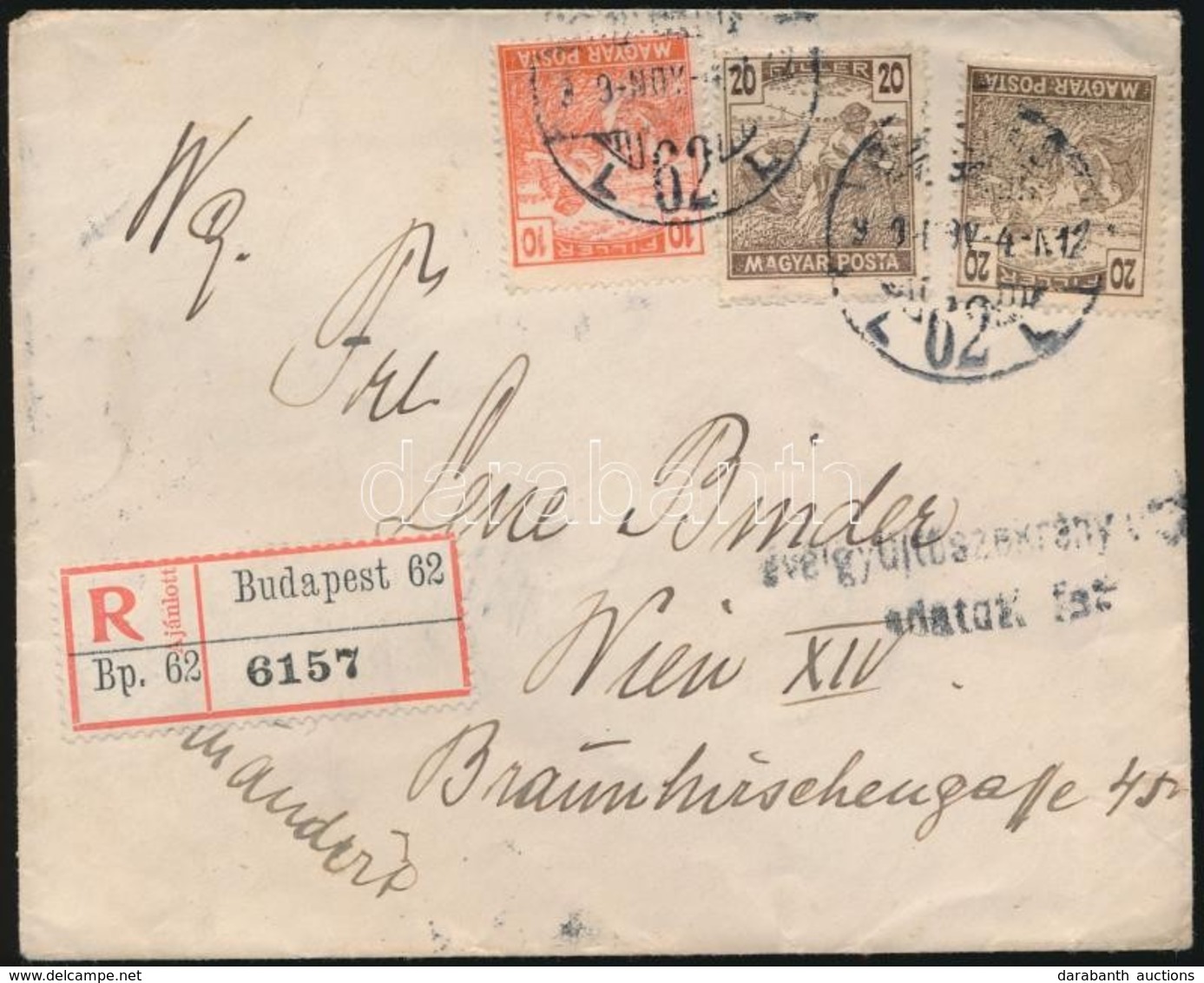 1919 Ajánlott Levél Bécsbe - Sonstige & Ohne Zuordnung