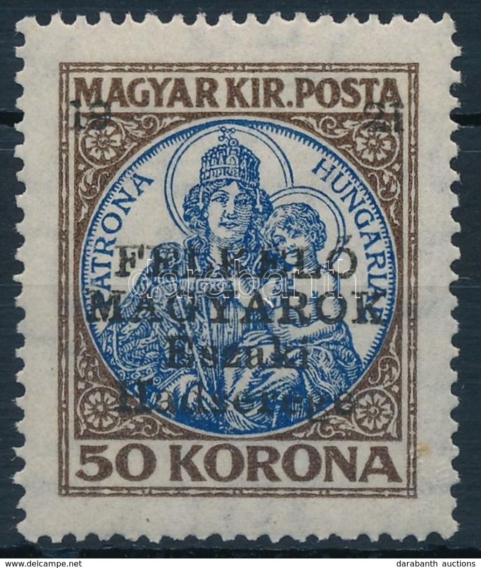 ** Nyugat-Magyarország V. 1921 Koronás Madonna 50K (80.000) / Mi 57 Signed: Bodor (apró Rozsdafolt / Stain) - Andere & Zonder Classificatie