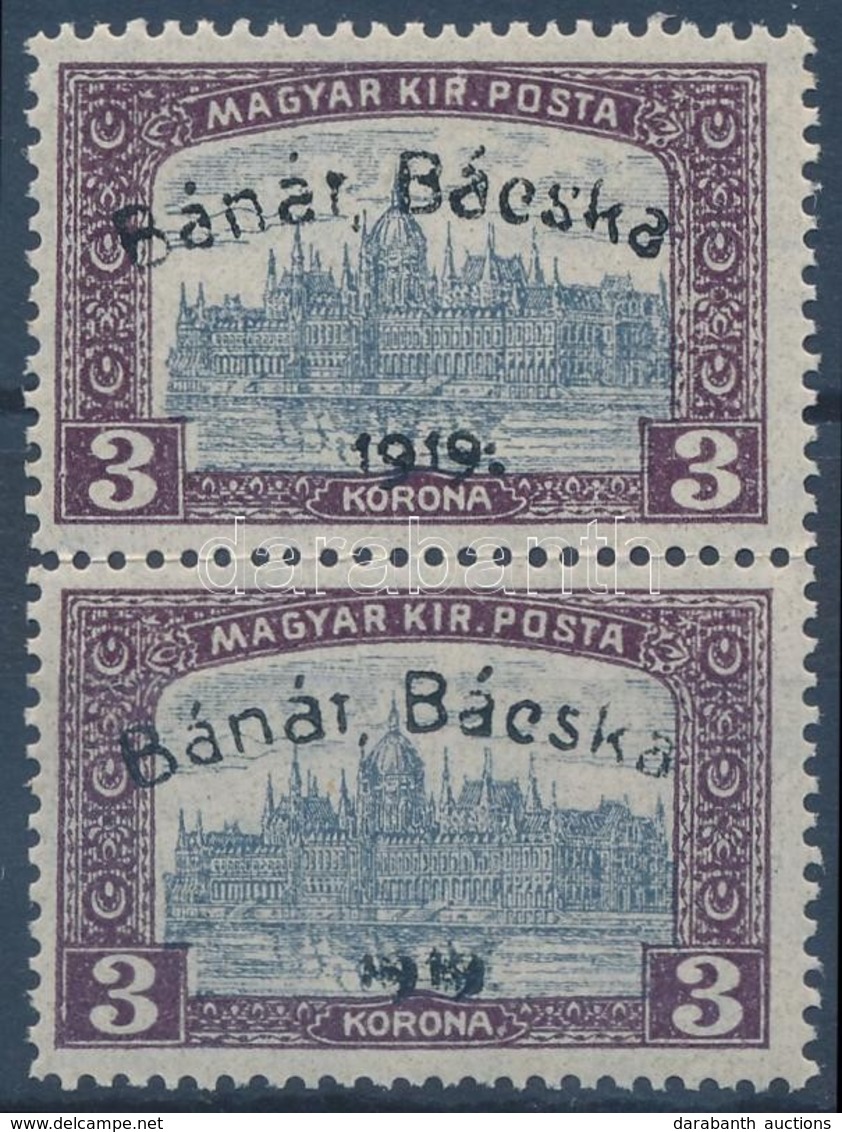 ** Bánát-Bácska 1919 Parlament 3K Pár Garancia Nélkül (**40.000) - Otros & Sin Clasificación