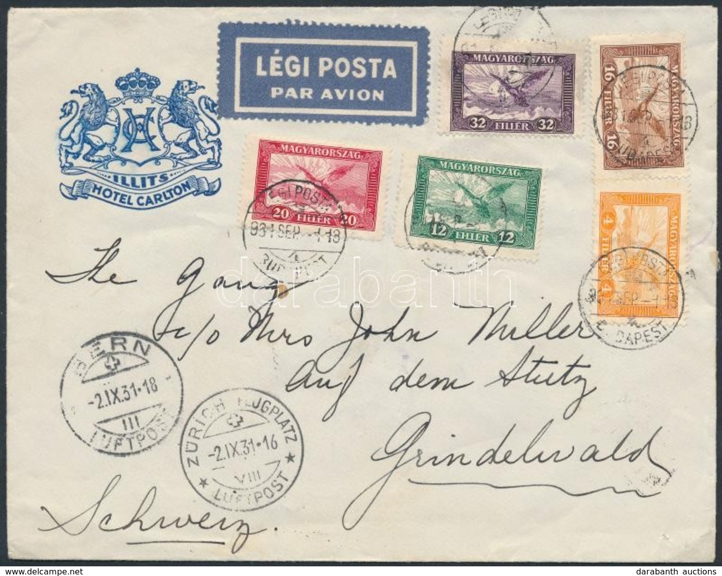 1931 Légi Levél Svájcba / Airmail Cover To Switzerland - Sonstige & Ohne Zuordnung