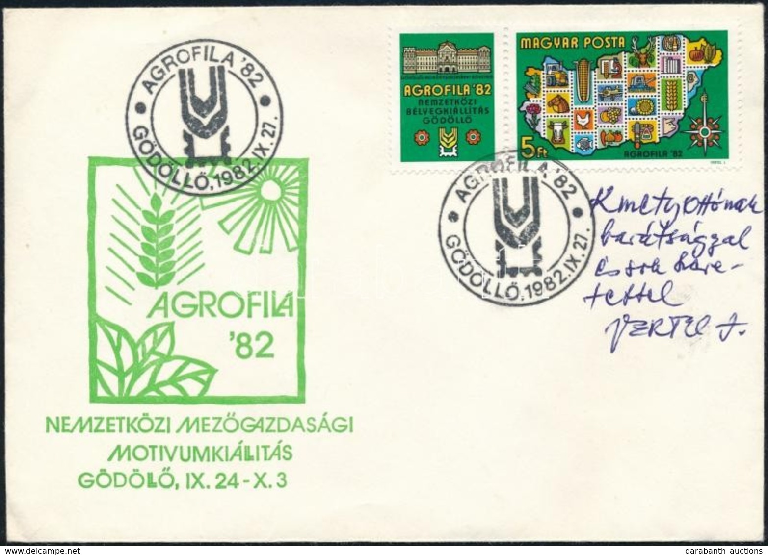 1982 AGROFILA FDC A Tervez?, Vertel József Aláírásával - Andere & Zonder Classificatie