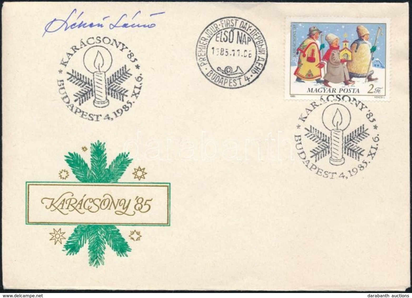 1985 Karácsony FDC A Tervez?, Kékesi László Aláírásával - Andere & Zonder Classificatie