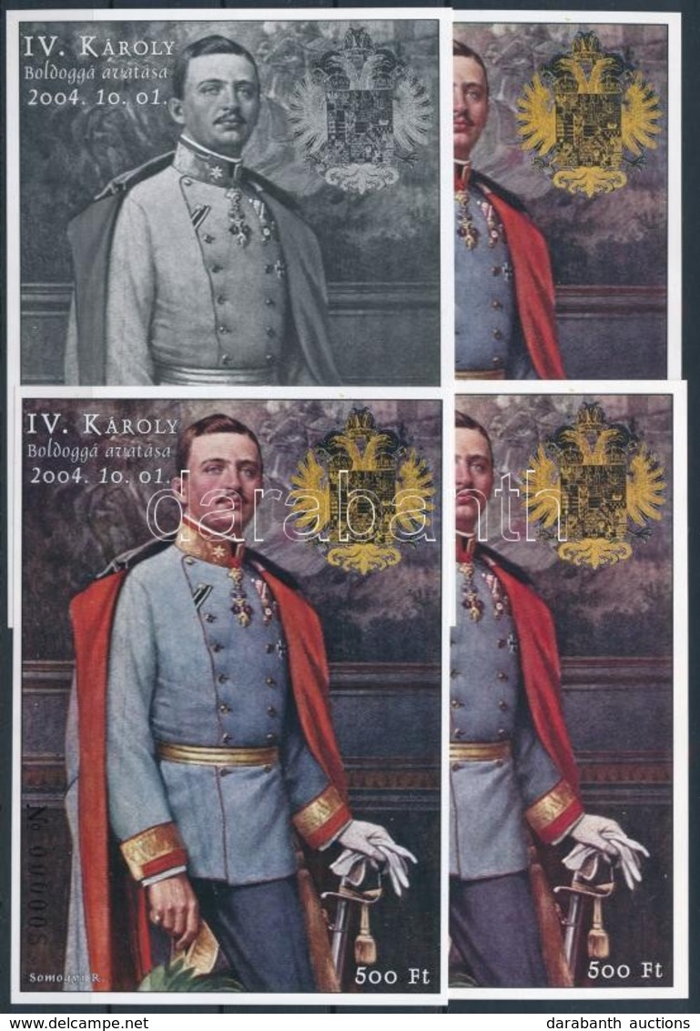 ** 2004/36 IV. Károly Boldoggá Avatása 4 Db-os Emlékív Garnitúra Azonos Sorszámmal (20.000) - Sonstige & Ohne Zuordnung