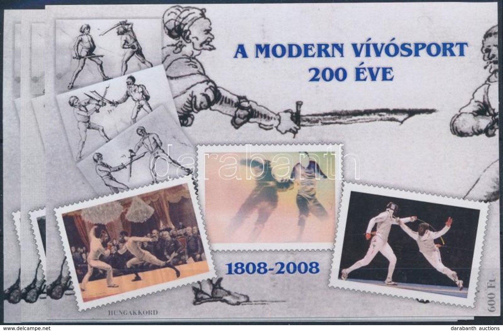 ** 2008 A Modern Vívósport 200 éve 3 Db-os Emlékív Garnitúra (12.500) - Sonstige & Ohne Zuordnung