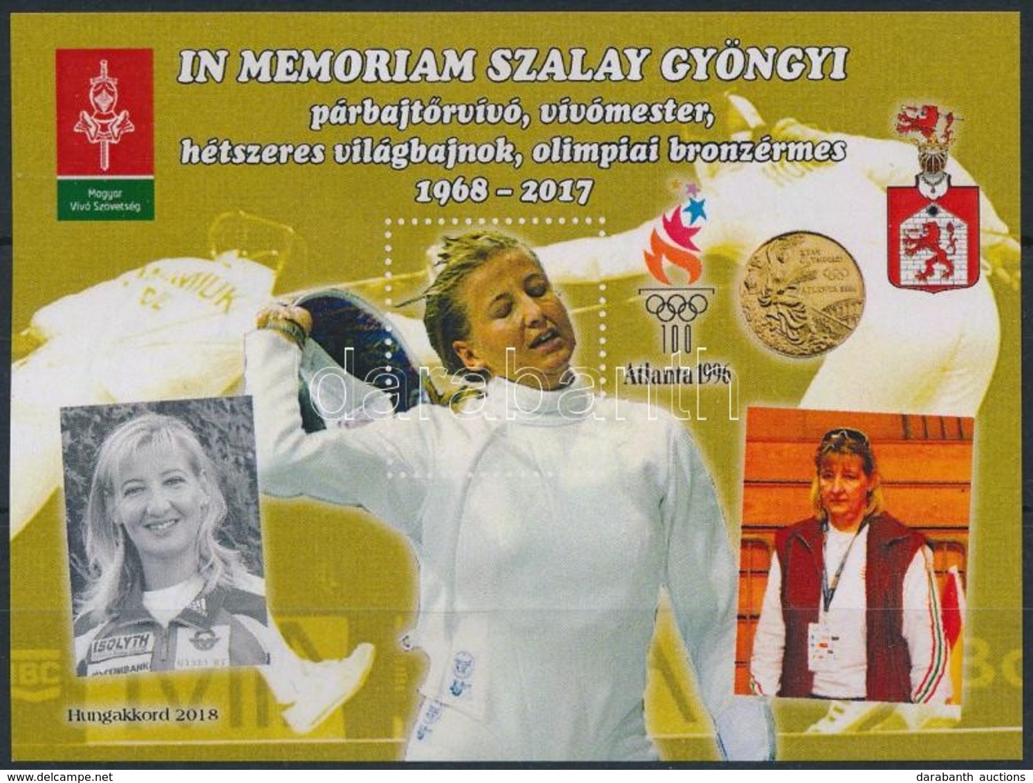 ** 2018 In Memoriam Szalay Gyöngyi Emlékív, Hátoldalán Megszemélyesített Bélyeggel, Alkalmi Zöld Bélyegzéssel No 0011 So - Sonstige & Ohne Zuordnung