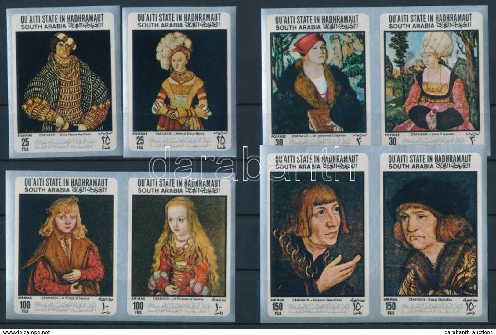 ** 1967 Lucas Cranach Festményei Vágott Sor Mi 147-154 - Andere & Zonder Classificatie