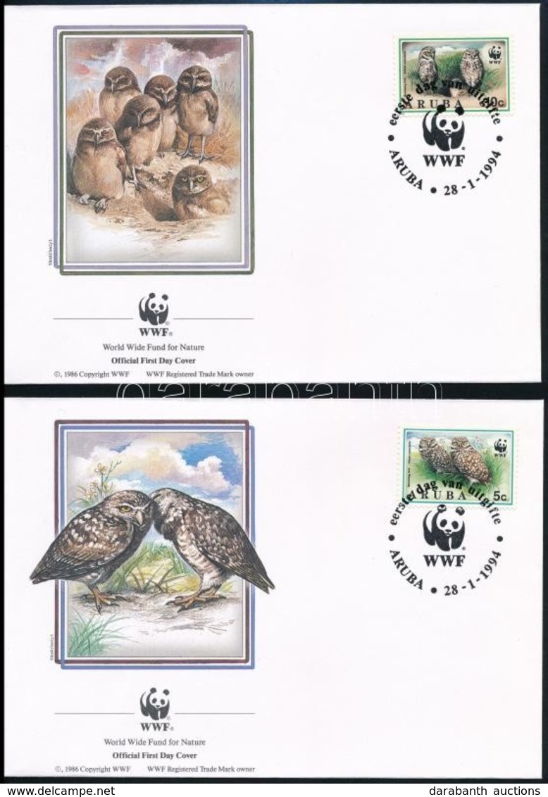 ** 1994 WWF: Baglyok Sor 4 Db FDC-n + Sor Mi 134-137 - Andere & Zonder Classificatie