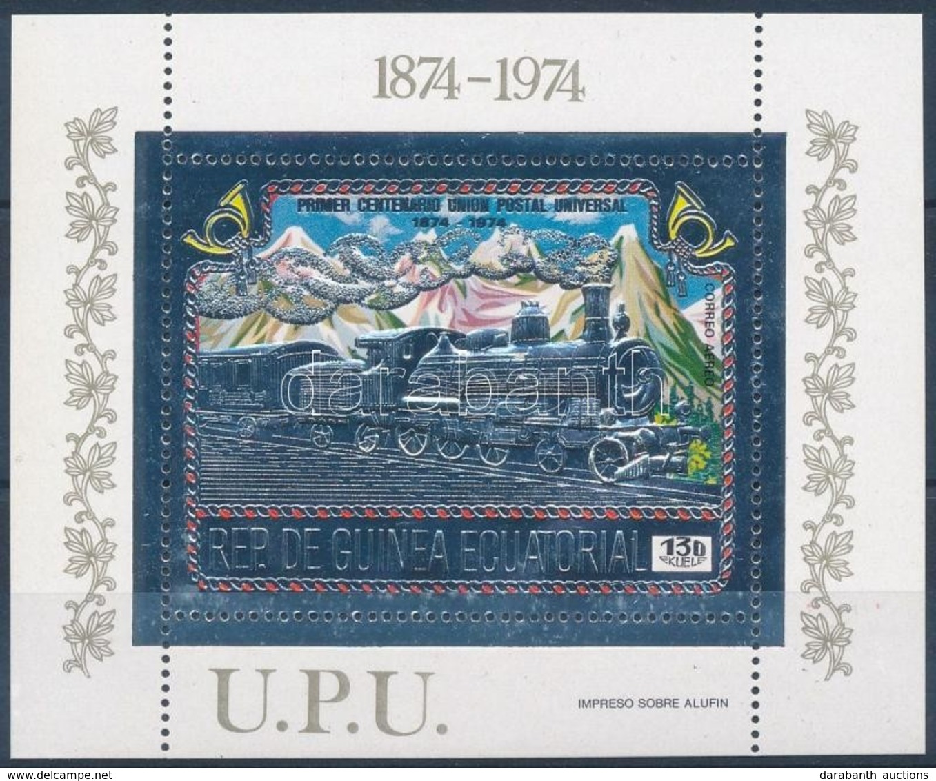 ** 1974 100 éves Az UPU, Mozdony Blokk Mi 112 - Sonstige & Ohne Zuordnung