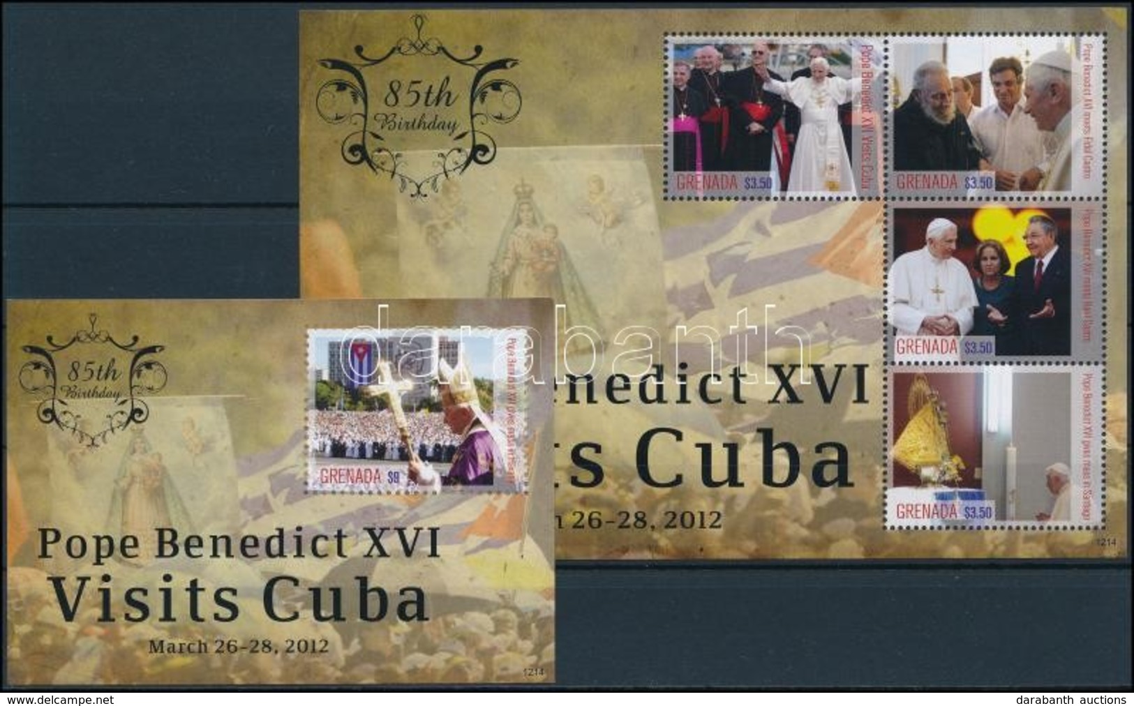 ** 2012 XVI. Benedek Pápa Kubai Látogatása Kisív + Blokk Mi 6498-6501 + 819 - Sonstige & Ohne Zuordnung