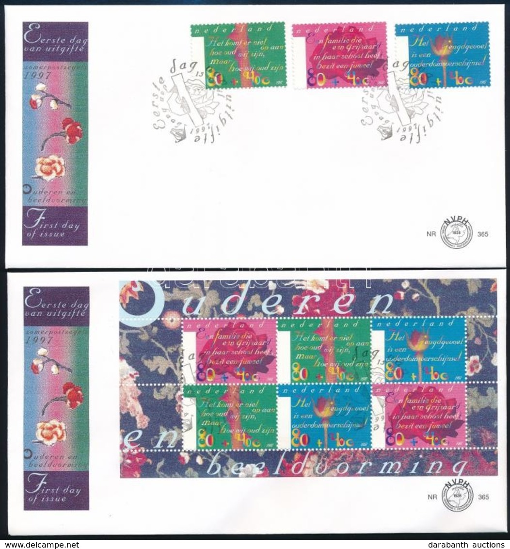 1997 Senior Munka Sor + Blokk 2 FDC-n  Mi 1613 - 1615 + Mi 53 - Andere & Zonder Classificatie