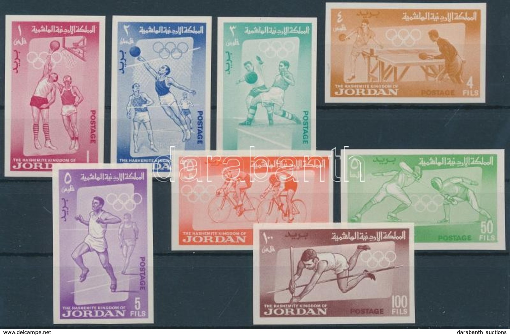 ** 1964 Tokiói Olimpia Vágott Sor Mi 437-444 B - Andere & Zonder Classificatie