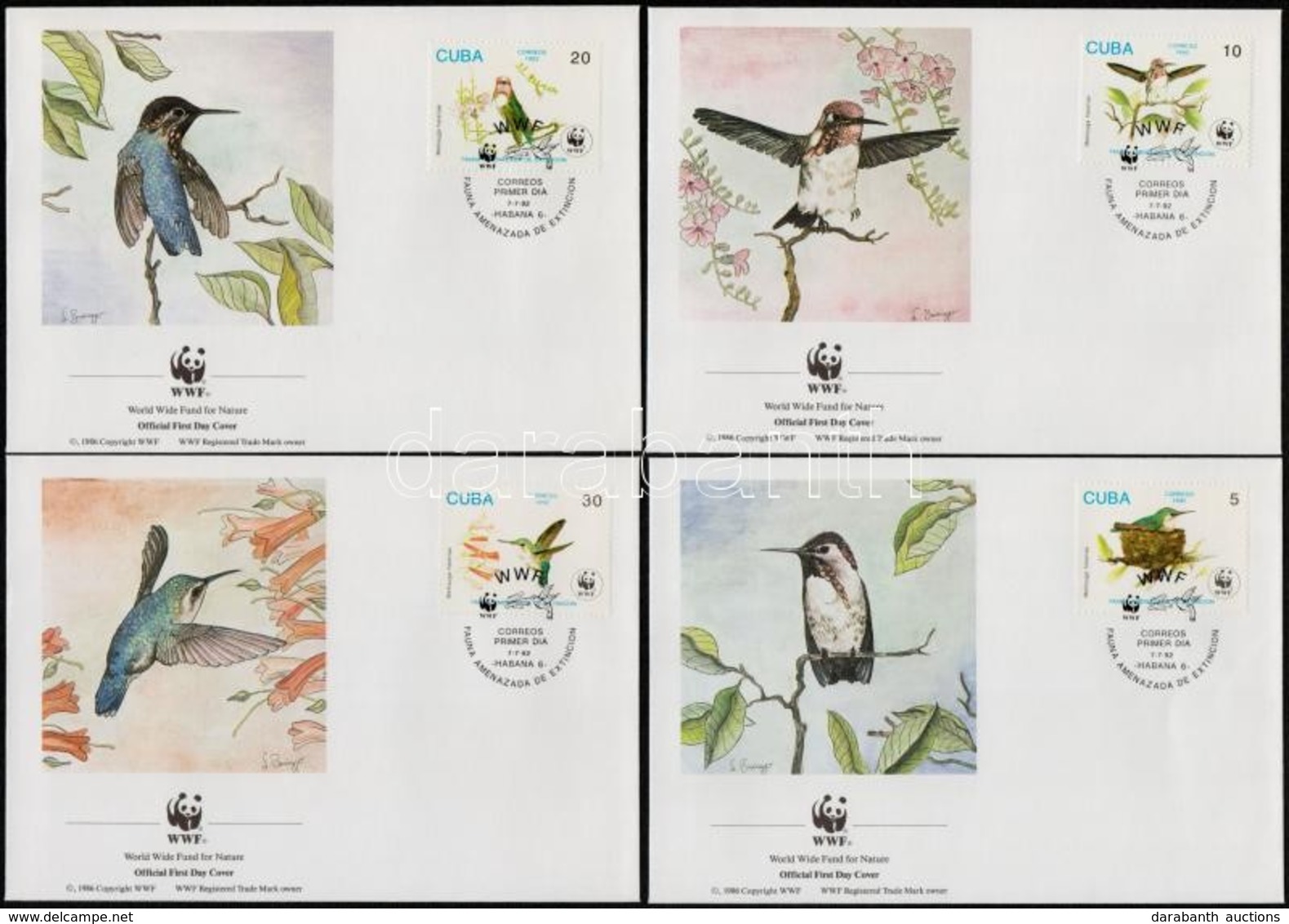 ** 1987 WWF Madarak Sor + Sor 4 FDC-n Mi 3589-3592 - Andere & Zonder Classificatie