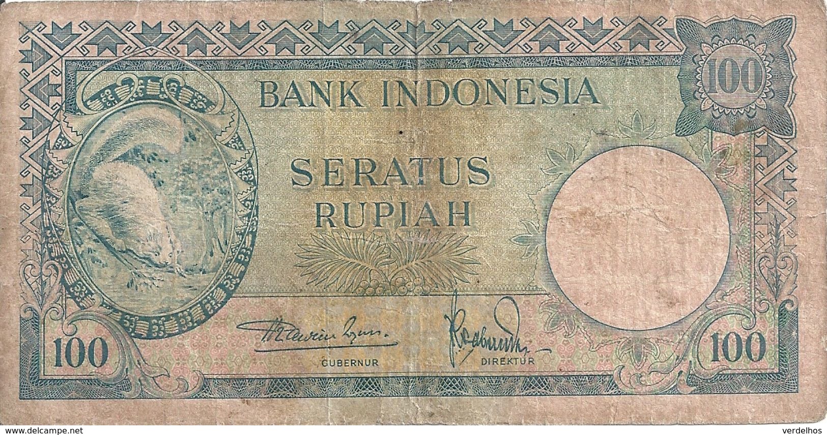 INDONESIE 100 RUPIAH ND1957 VG+ P 51 - Indonésie