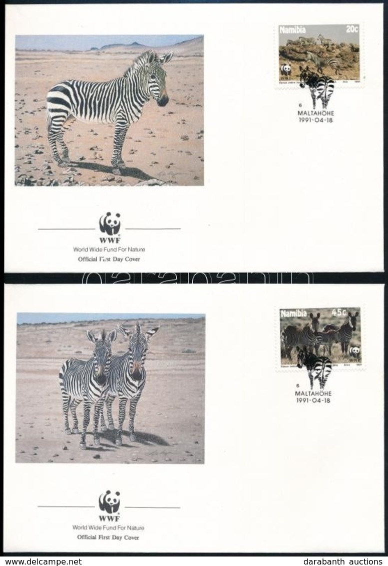 ** 1991 WWF: Zebra Sor 4 FDC-n + Sor Mi 702-705 - Sonstige & Ohne Zuordnung