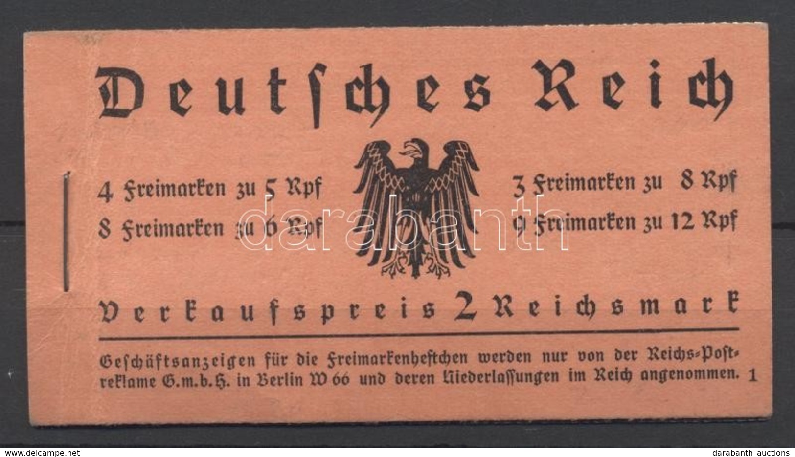 ** 1933 Bélyegfüzet / Stamp Booklet Mi 33 - Andere & Zonder Classificatie
