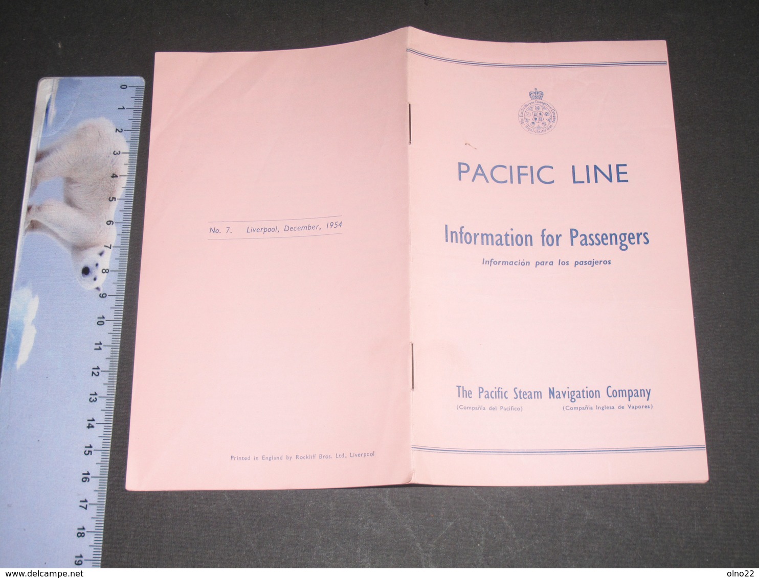 PACIFIC LINE - INFORMATION FOR PASSENGERS -DECEMBER 1954-16pp - Autres & Non Classés