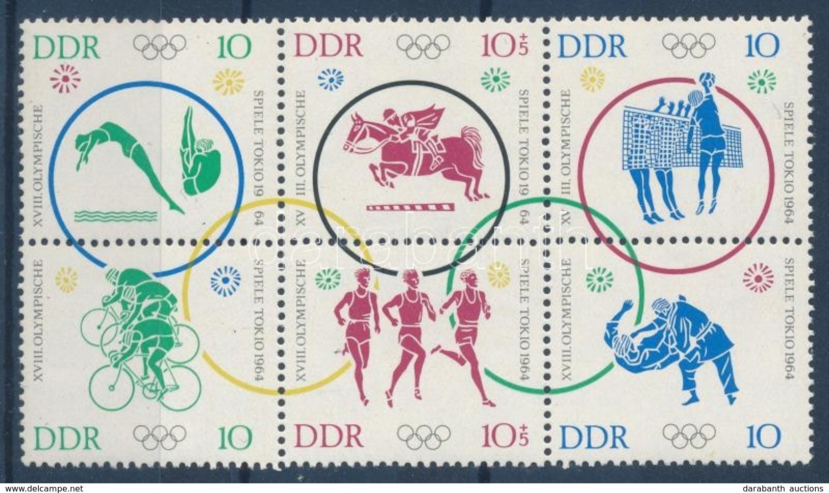 ** 1964 Nyári Olimpia Hatostömb Mi 1039-1044 - Andere & Zonder Classificatie