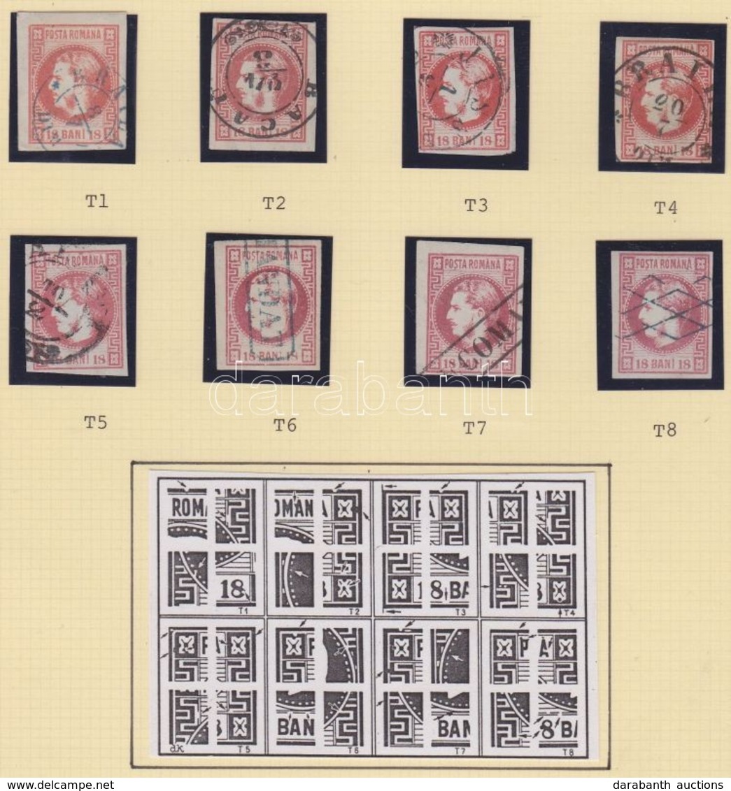 O 1866 Mi 20 Típusrekonstrukció, 8 Bélyeg - Andere & Zonder Classificatie