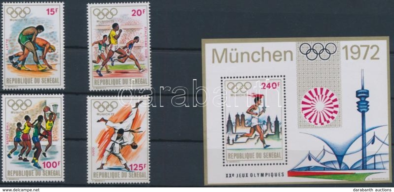 ** 1972 Nyári Olimpia, München Sor Mi 494-497 + Blokk 10 - Sonstige & Ohne Zuordnung