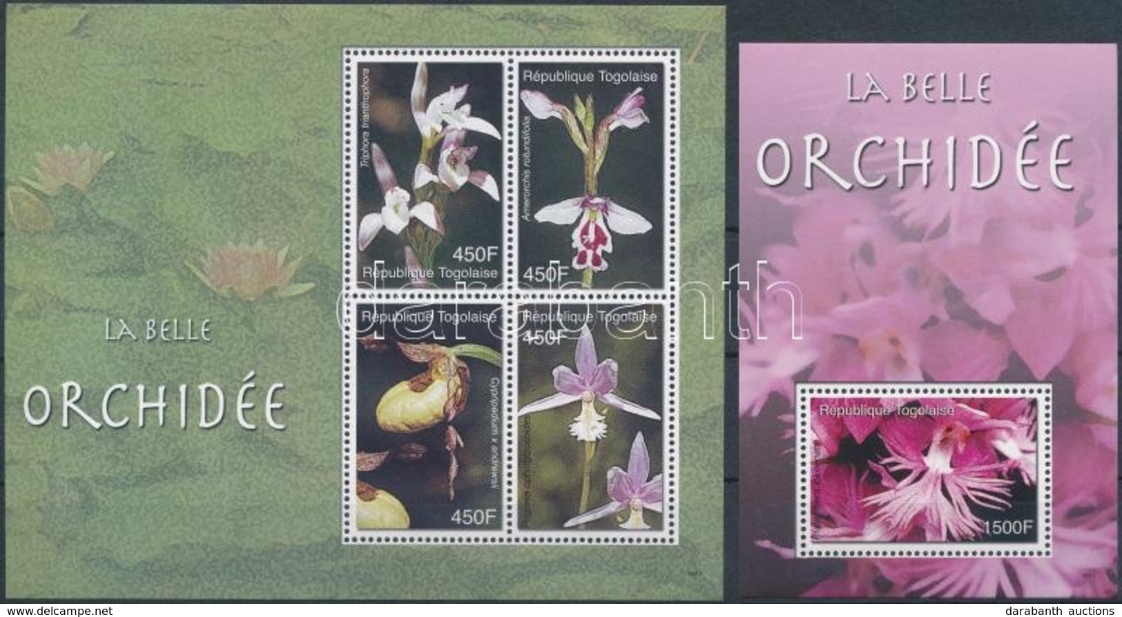 ** 2006 Orchideák Kisív Mi 3346-3349 + Blokk Mi 484 - Sonstige & Ohne Zuordnung