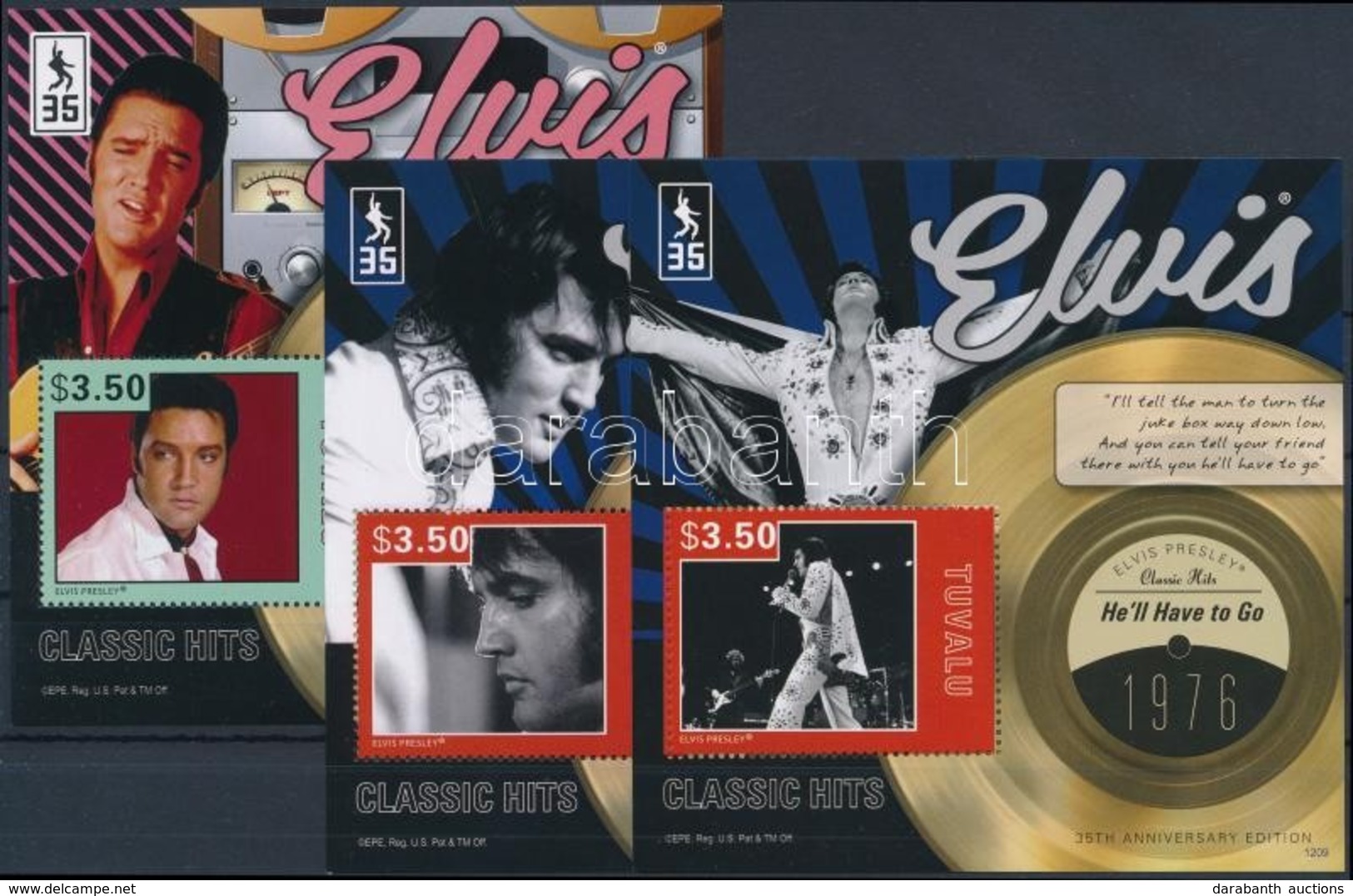 ** 2012 Elvis Presley 3 Klf Blokk Mi 183-185 - Andere & Zonder Classificatie