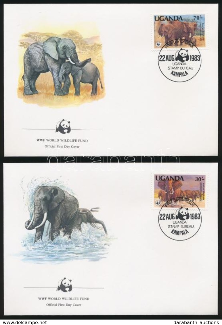 1983 WWF: Afrikai Elefánt Sor 4 Db FDC-n Mi 361 A-364 A - Andere & Zonder Classificatie