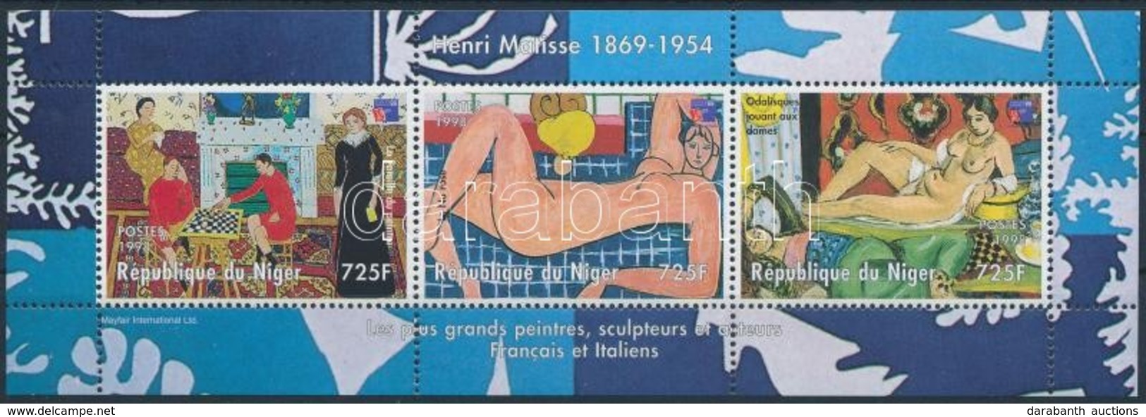 ** Niger 1998 Bélyegkiállítás: Henri Matisse Festmény, Sakk Kisív - Andere & Zonder Classificatie