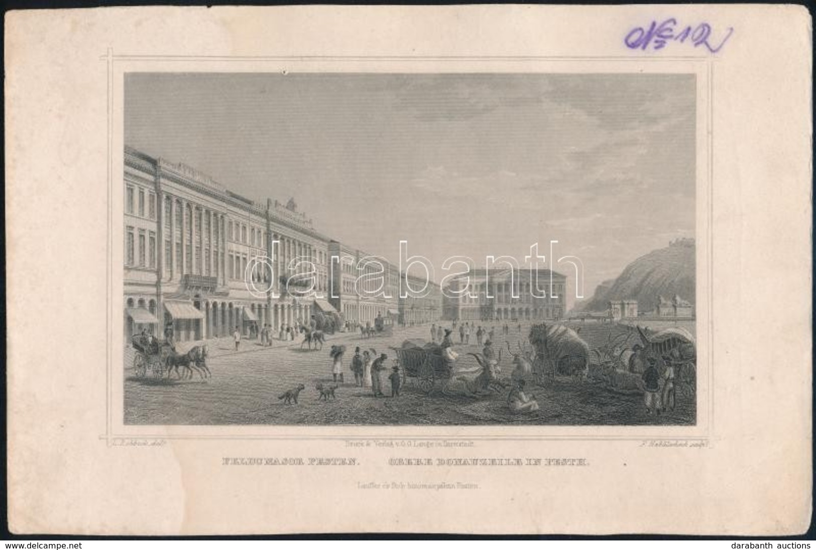 Cca 1840 Ludwig Rohbock (1820-1883): A Feldunasor Pesten Acélmetszet, Papír, / Engraving 17x24 Cm - Prints & Engravings