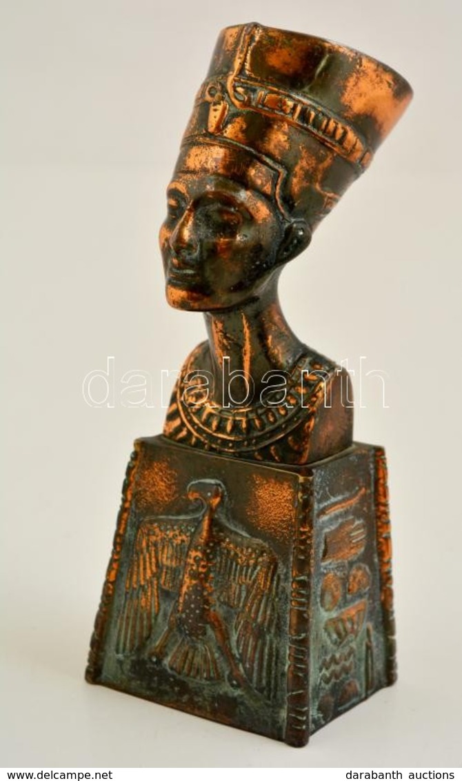 Jelzés Nélkül: Nofertiti Büszt. Bronz, M:20 Cm - Sonstige & Ohne Zuordnung