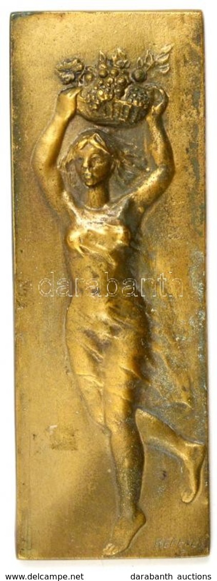 Kerekes Ferenc (1948-2001): N?i Akt. Bronz Relief, Jelzett, 23×8 Cm - Sonstige & Ohne Zuordnung