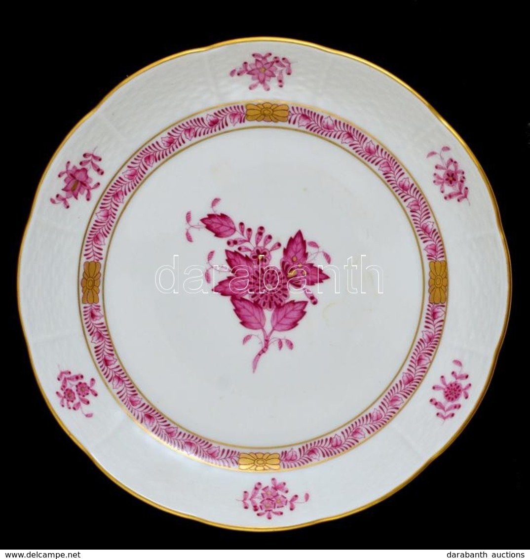 Herendi Apponyi Mintás Porcelán Tálka, Kézzel Festett, Jelzett, Hibátlan, D: 17,5 Cm - Andere & Zonder Classificatie