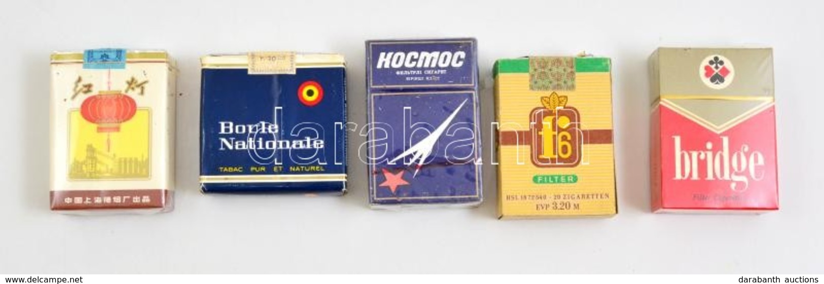 5 Doboz Bontatlan Külföldi Cigaretta (Bridge, Red Lantern, Boule Nationale, Stb.) - Andere & Zonder Classificatie