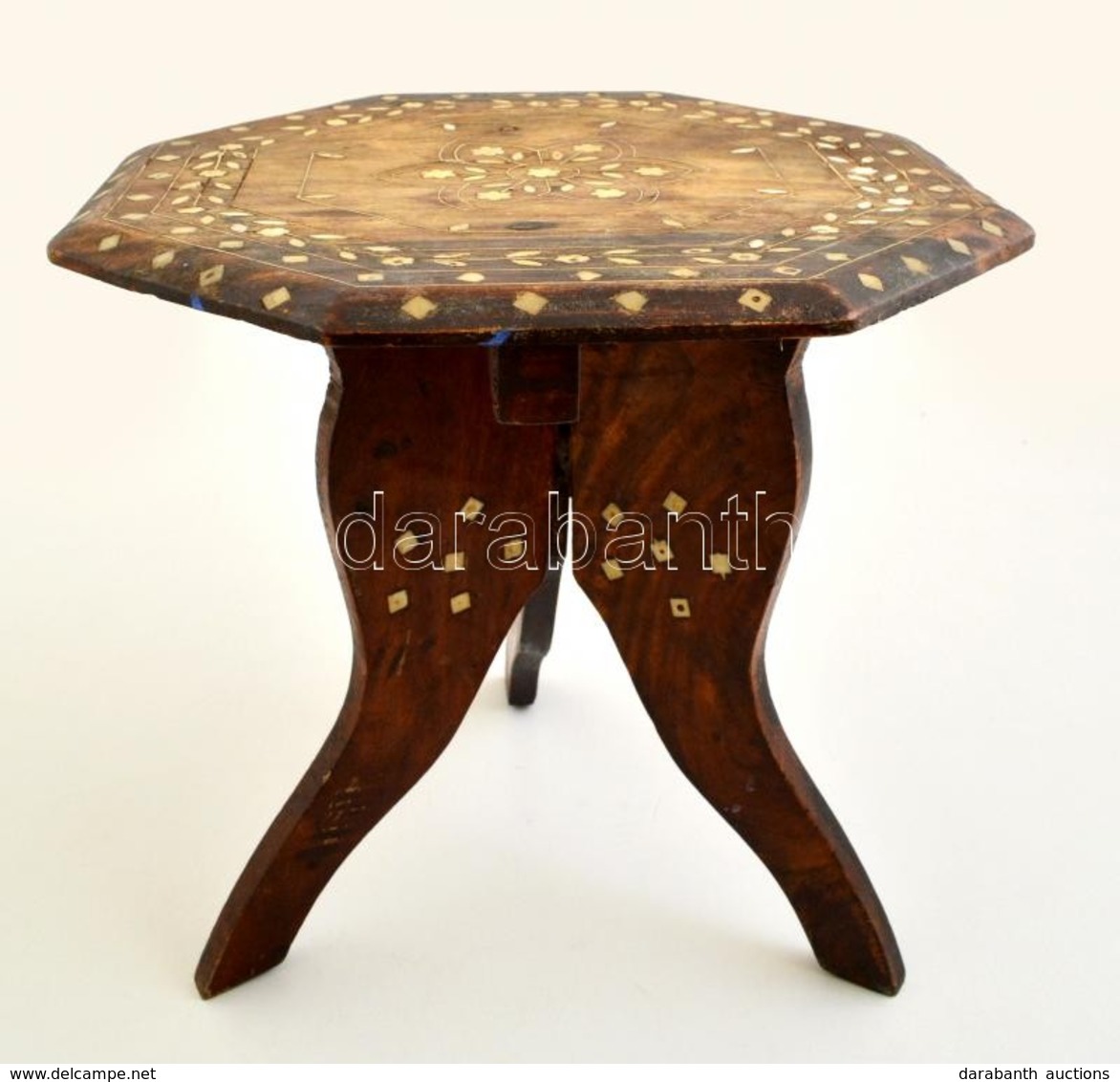 Kagylóhéj Berakásos összecsukható Fa Asztalka, D: 31 Cm, M: 30,5 M - Sonstige & Ohne Zuordnung