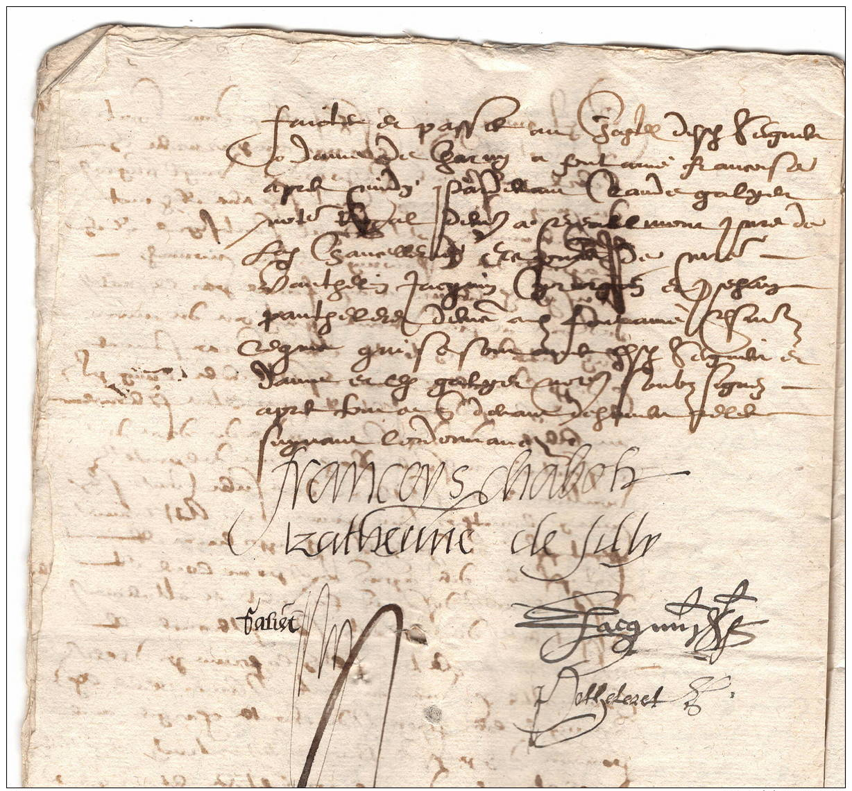 Jacques Chabot Marquis De Mirebeau, Page De Henri II Et Catherine De Silly, Manuscrit 10 P, 1608 - Autres & Non Classés