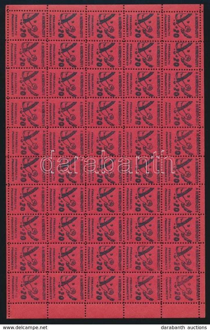 ** Kb 1930 Vörös Segély Adománybélyeg 50-es Teljes ív / Red Aid Charity Stamp, Complete Sheet Of 50 - Ohne Zuordnung