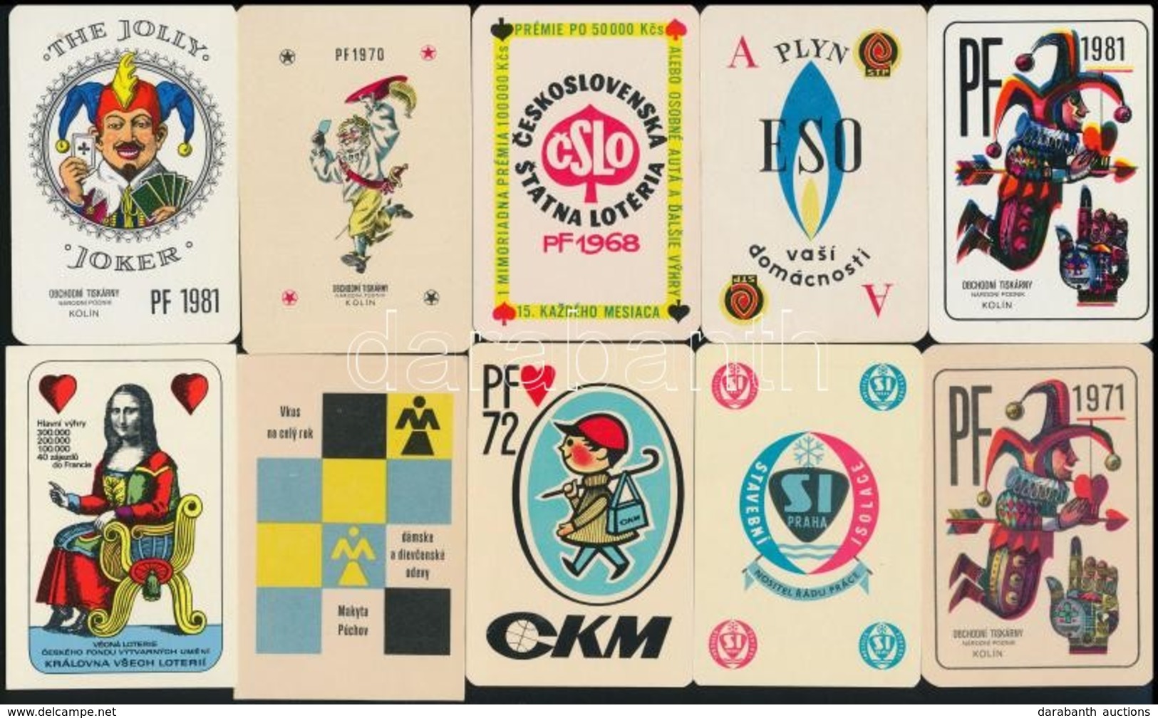 1968-1981 10 Db Kártyamotívumos Naptár - Reclame