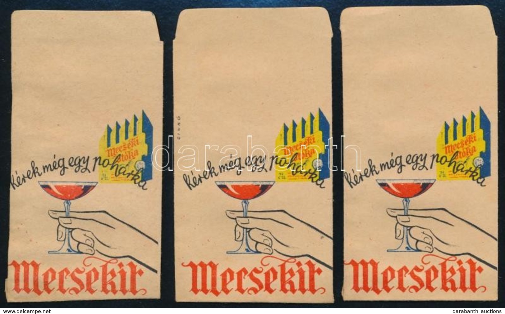 Cca 1938 Mecseki Itóka Reklám Tasak, 3 Db, 8,5x4,5 Cm - Werbung