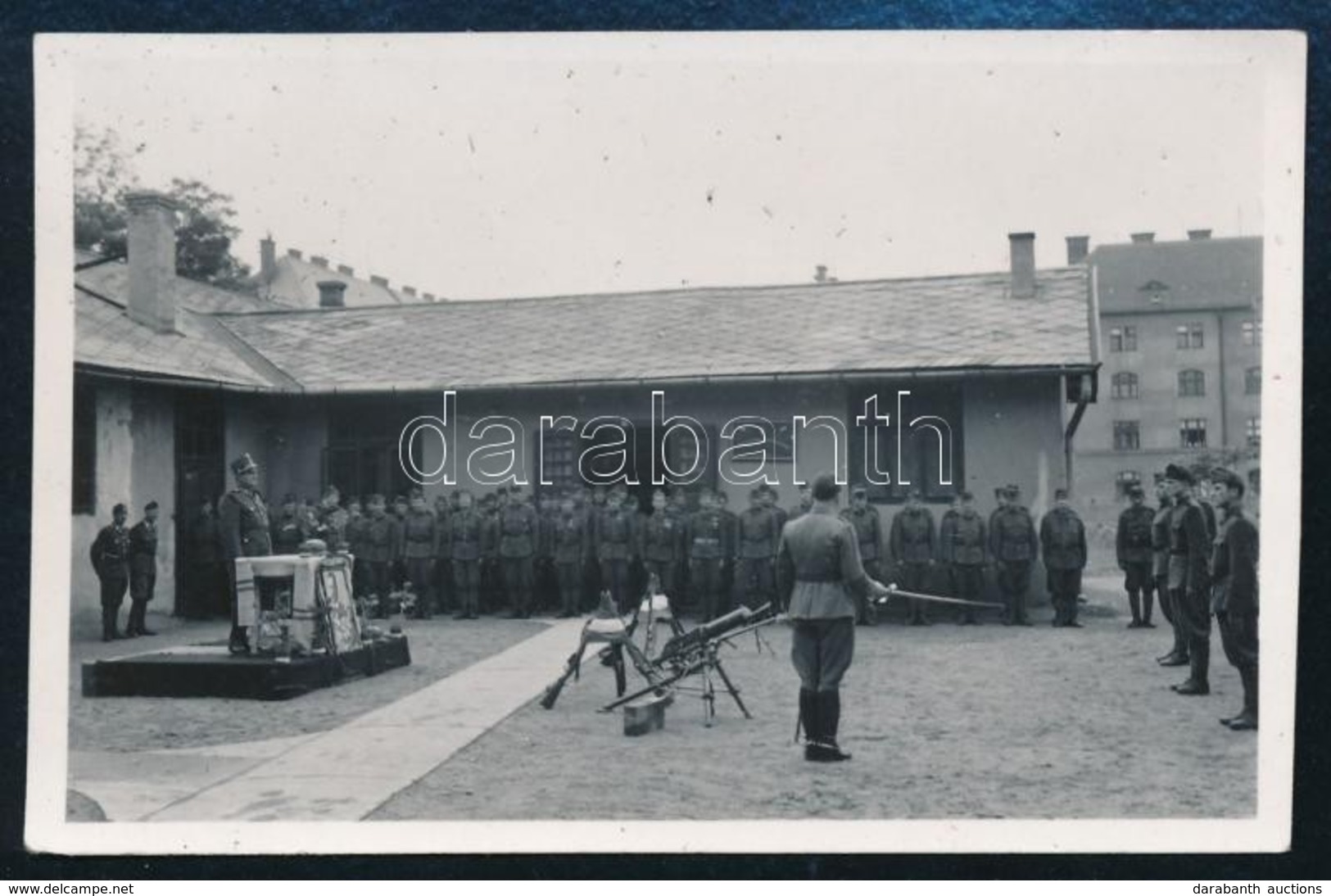 1942 Újonc Eskütétel A Gyáli úti 1. Sz. Hely?rségi Kórházban, Hátoldalon Feliratozott Fotó, 6x9 Cm - Sonstige & Ohne Zuordnung