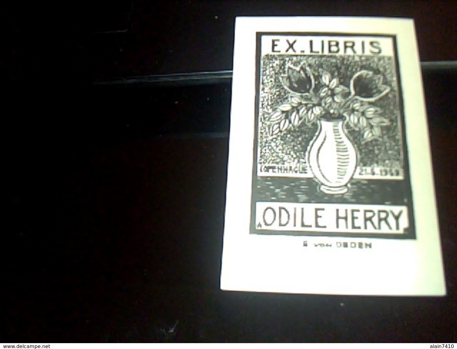 Ex Libris Odile Herry Copenhague Le 21-5-1959 Intitulé Bois De Fil - Exlibris