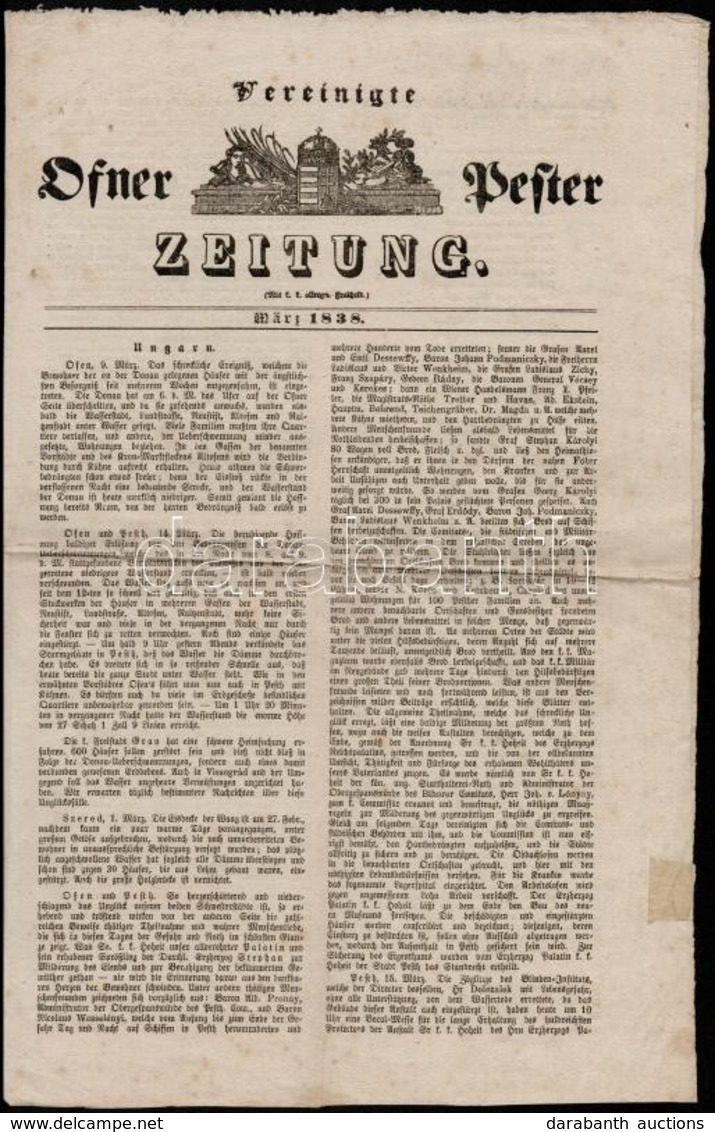 1838 Vereinigte Ofner Und Pester Zeitung. 1838. Március, Jó állapotban, 179-182 P. Ritka! - Ohne Zuordnung