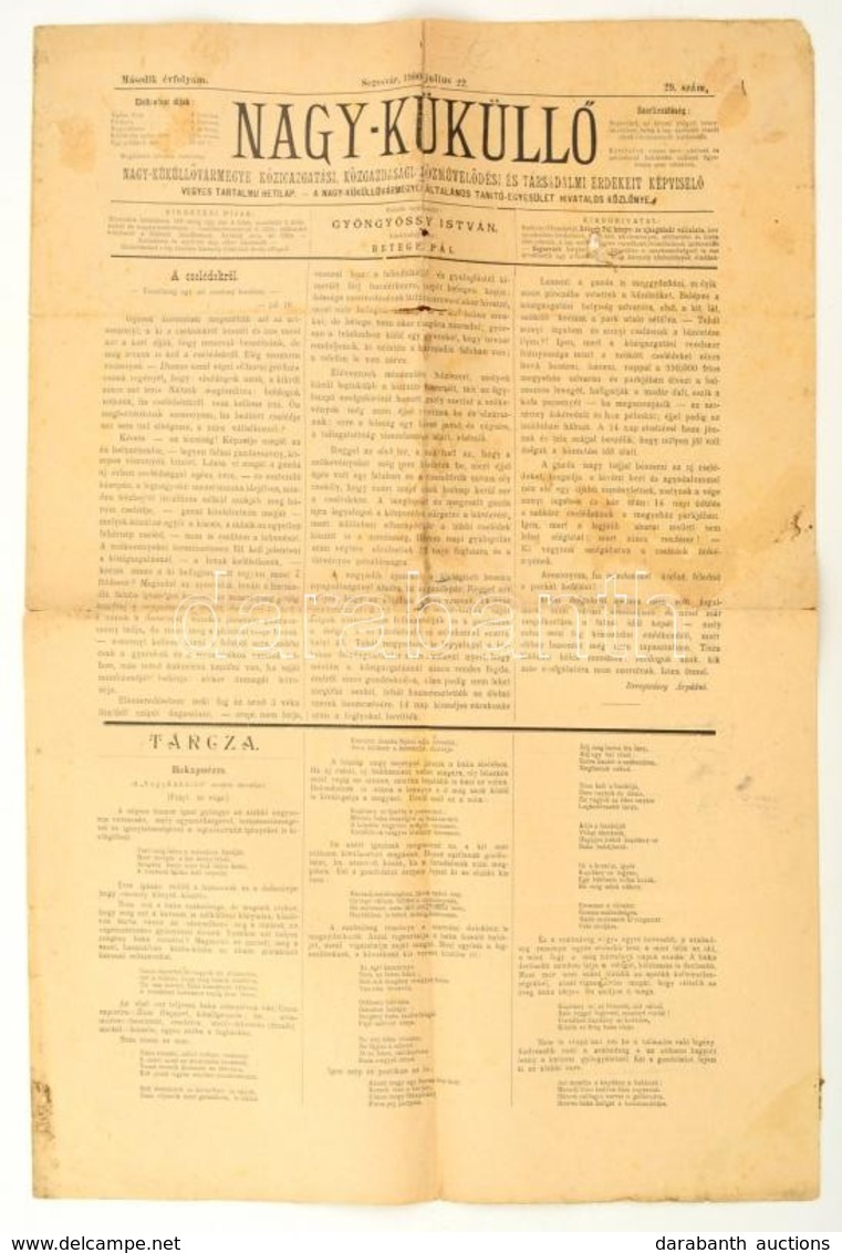 Nagy-Küküll?, II. évf. 29. Szám, 1900. Július 22., Szerk.: Gyöngyössy István, Segesvár, Betegh Pál, Viseltes állapotban. - Ohne Zuordnung