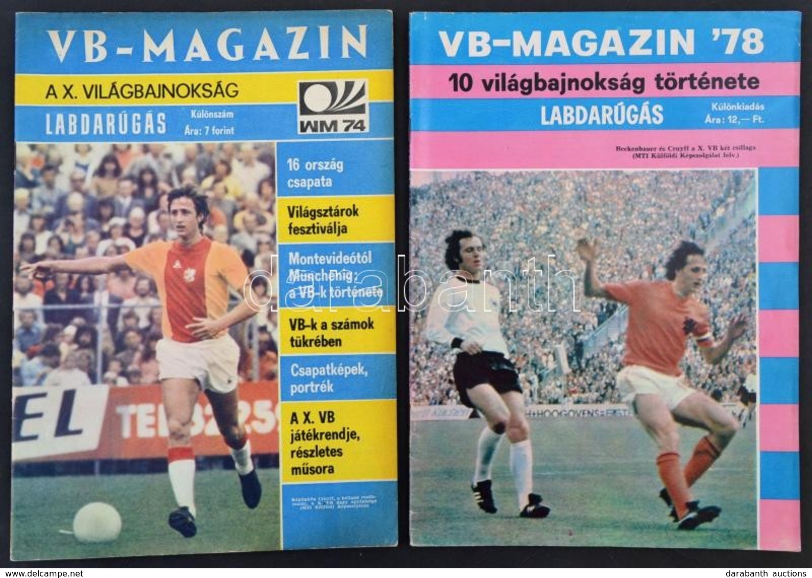 1974-1978 Labdarúgás Két Különszáma: VB Magazin A X. Világbajnokság.+VB Magazin '78 - Zonder Classificatie