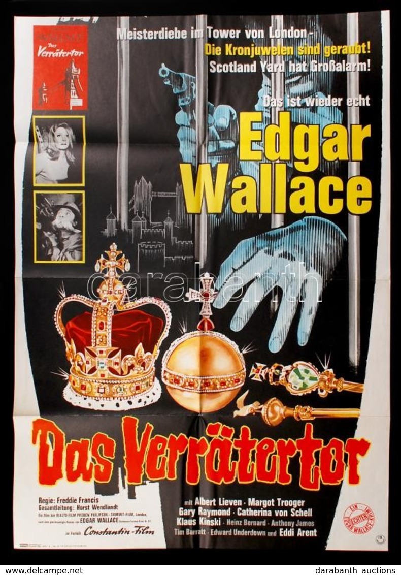 1964 Das Verrätertor (Traitor's Gate) Filmplakát, Hajtott 84x59 Cm - Sonstige & Ohne Zuordnung