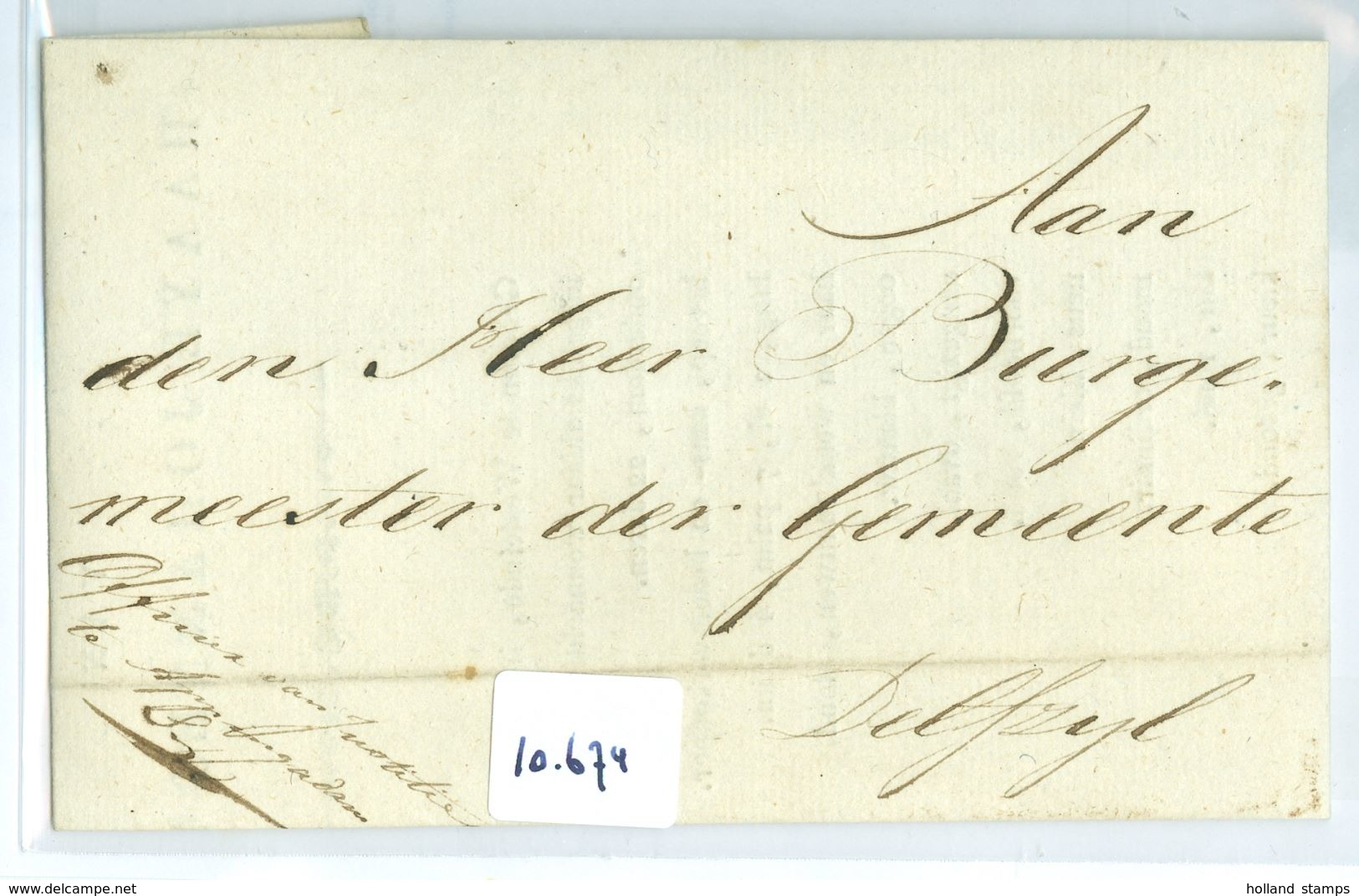 GESCHREVEN BRIEF Uit 1823 Van De OFFICIER Van JUSTITIE Te LANGSTEMPEL APPINGEDAM Aan BURGEMEESTER Te DELFZIJL  (10.674) - ...-1852 Prephilately