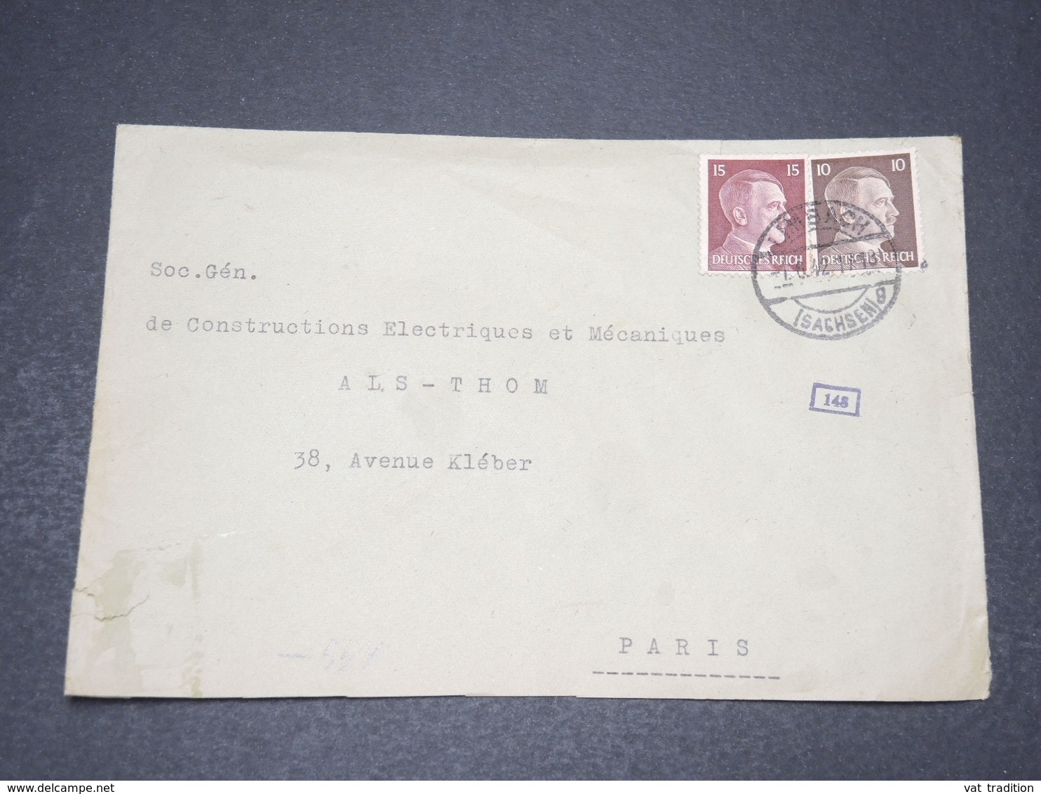 ALLEMAGNE - Enveloppe De Limbach Pour Paris En 1942 Avec Contrôle Postal - L 15586 - Lettres & Documents