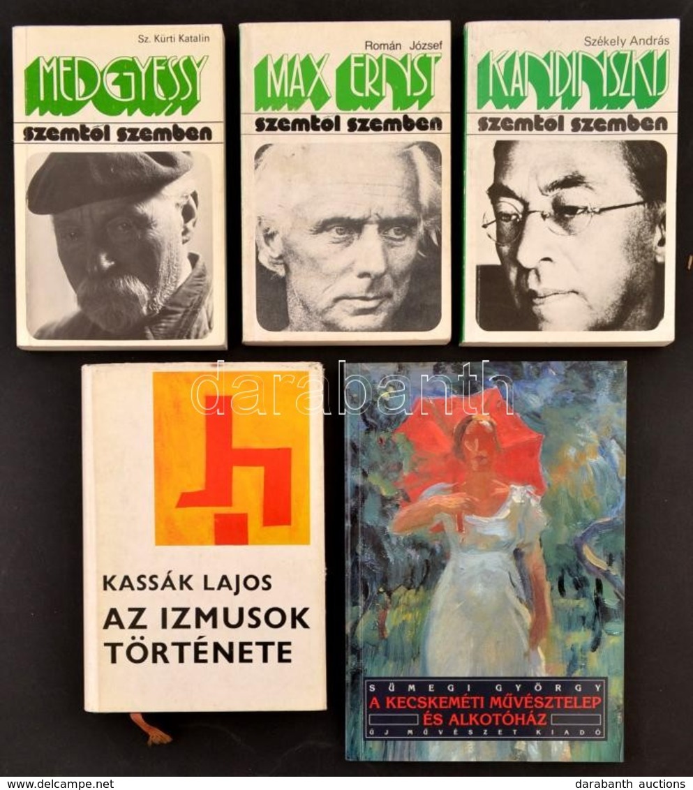 5 Db M?vészeti Könyv - Max Ernst, Medgyessy, Kandinszkij, Kassák Lajos: Az Izmusok Története, A Kecskeméti M?vésztelep é - Ohne Zuordnung