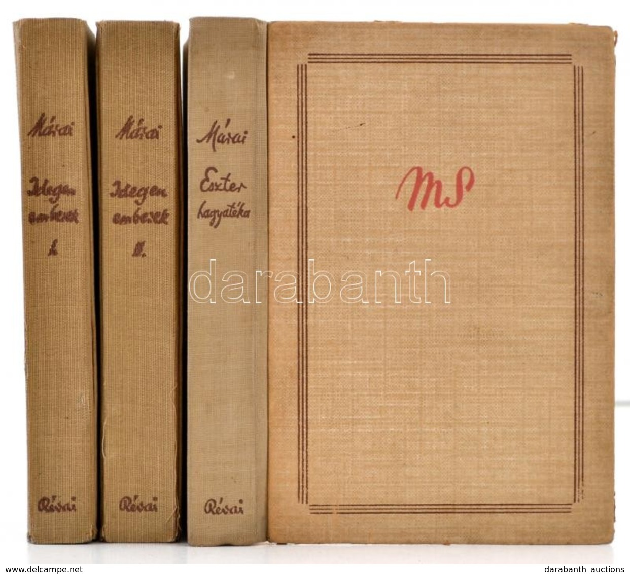 Márai Sándor Két Regénye: Idegen Emberek. 1-2. Köt. (Bp., 1945); Eszter Hagyatéka (Bp., 1943). Kissé Kopott Félvászon Kö - Ohne Zuordnung